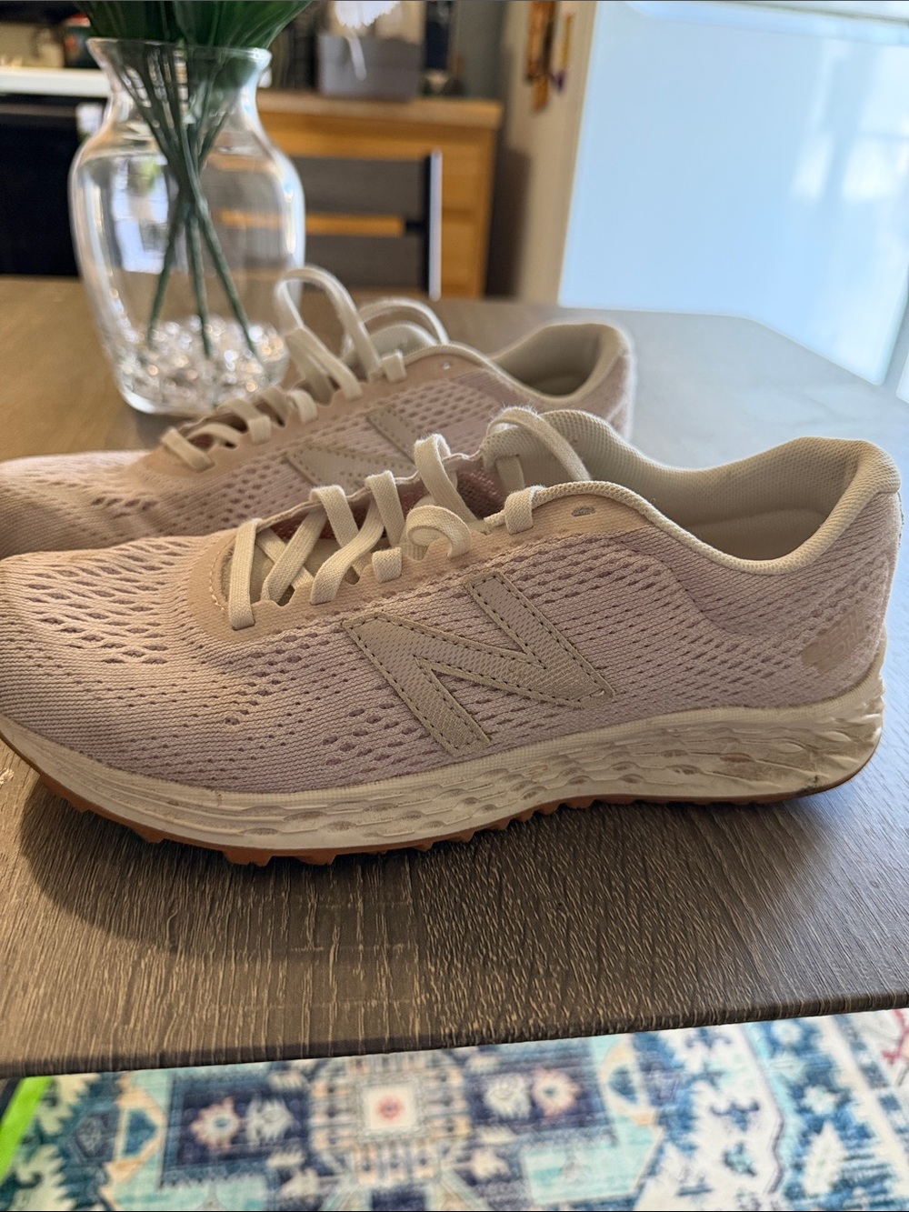 New Balance Women's Pale Pink Knit Running Shoes